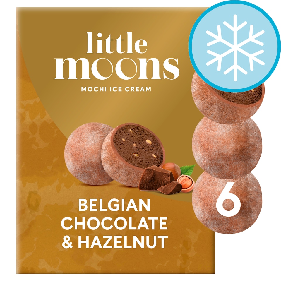 image 1 of Little Moons Belgian Chocolate & Hazelnut Mochi Ice Cream 6x32g