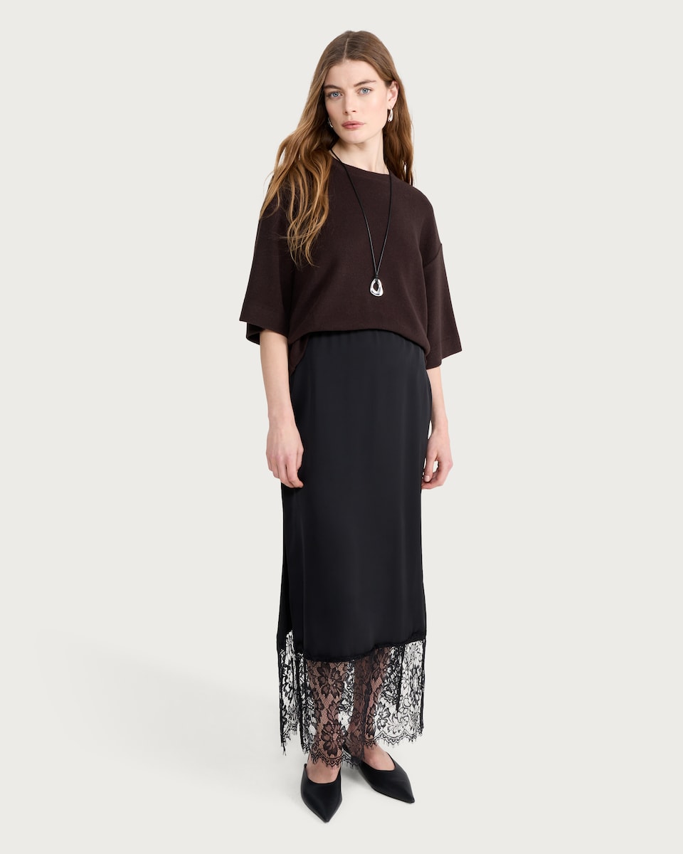 image 1 of F&F Textured Oversized Fit T-Shirt in Chocolate