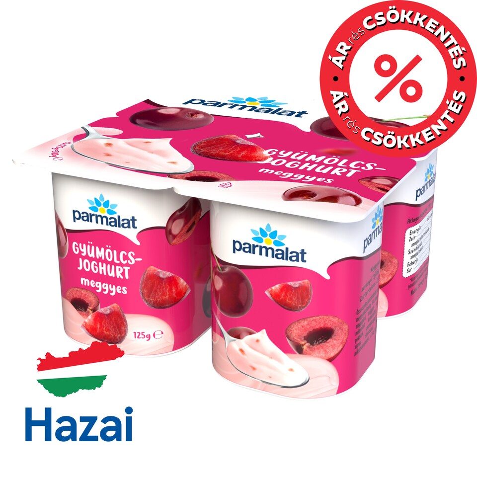 Parmalat meggyes gyümölcsjoghurt 4 x 125 g