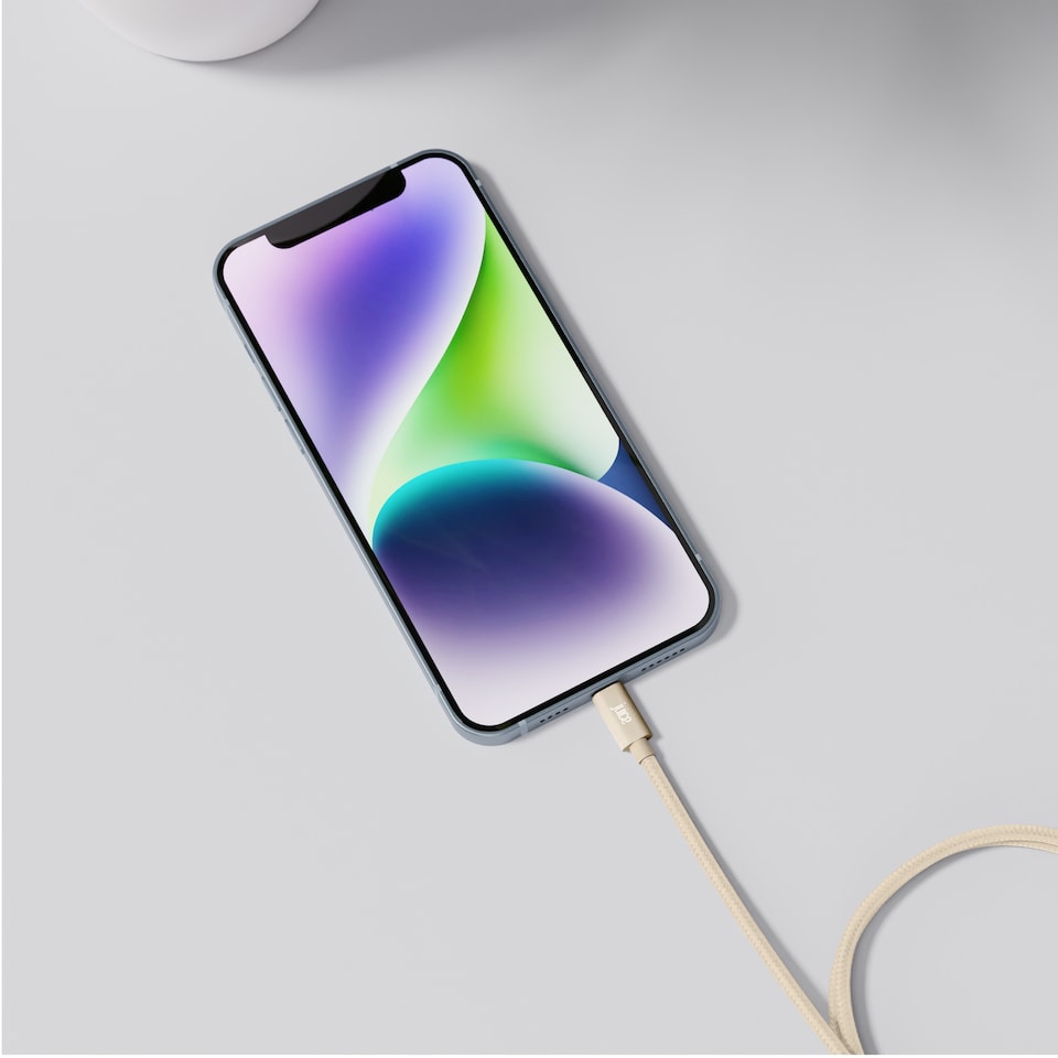 image 1 of JUICE BRAIDED LIGHTNING TO USB A CABLE 2M SOFT GOLD