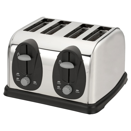 TESCO S/STEEL 4 SLICE TOASTER 4T15SS Tesco Groceries