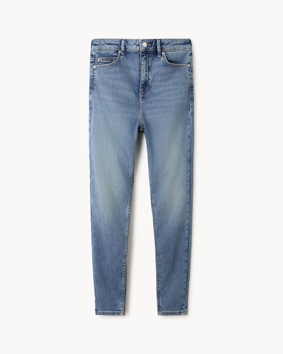 image 1 of F&F Contour High Rise Skinny Jeans in Blue