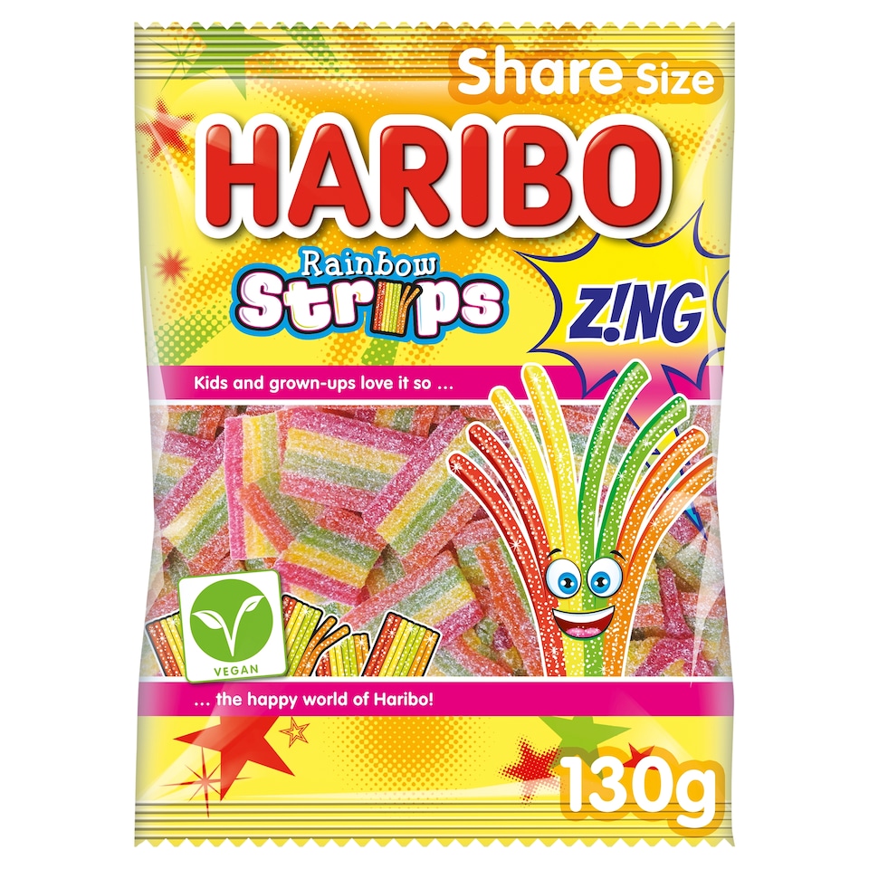 Haribo Rainbow Strips 130G