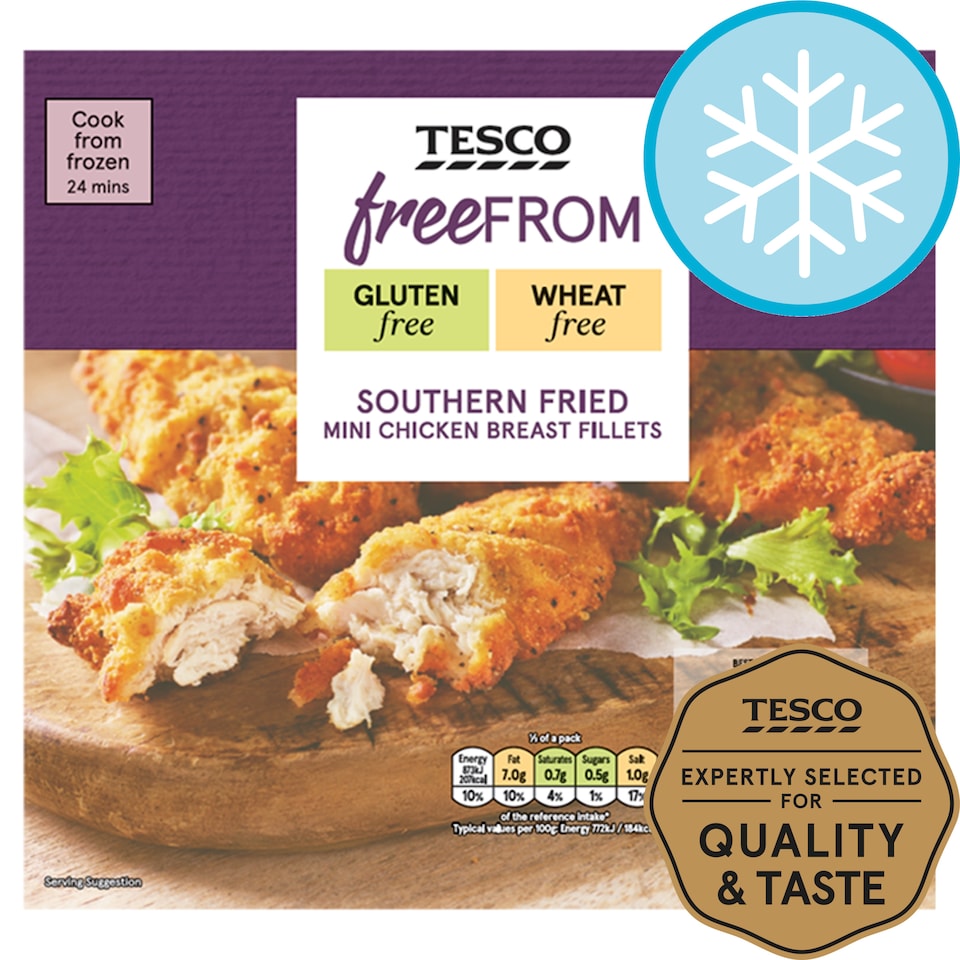 Tesco Free From Southern Fried Mini Chicken Fillets 250G