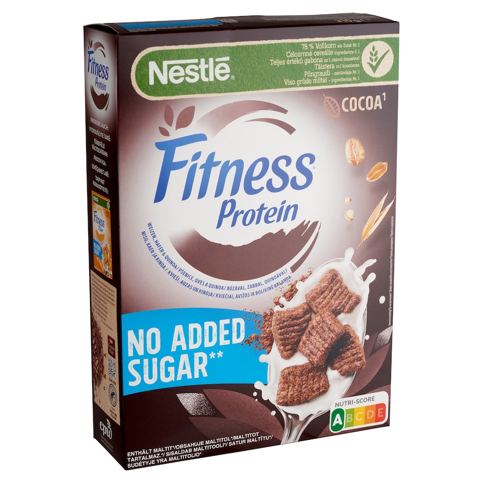 Nestlé Fitness Protein kakaós ízű gabonapehely teljes értékű búzával, édesítőszerrel 310 g 1. kép