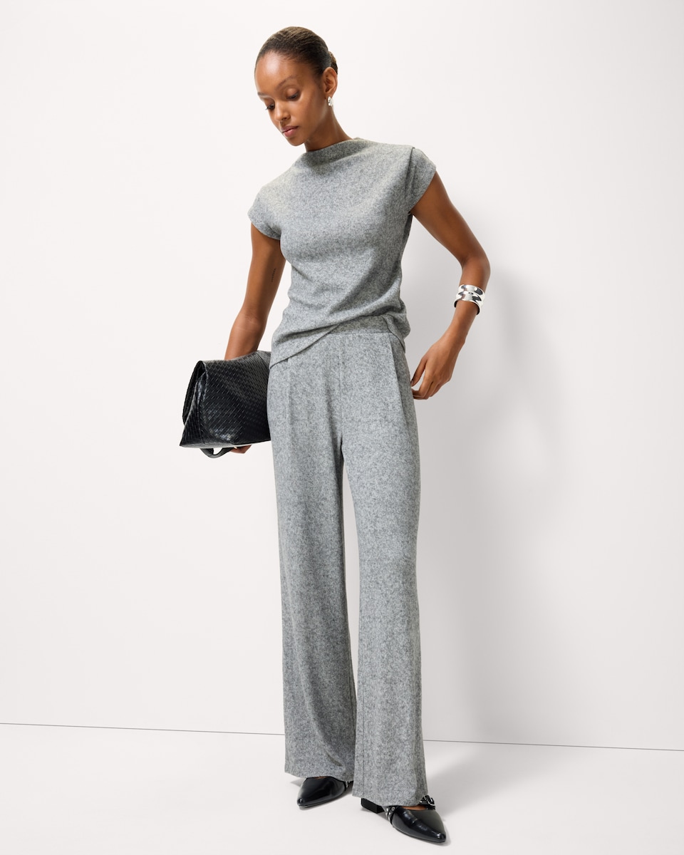 image 1 of F&F Brushed Pleated Sleeve Co-ord Top in Grey