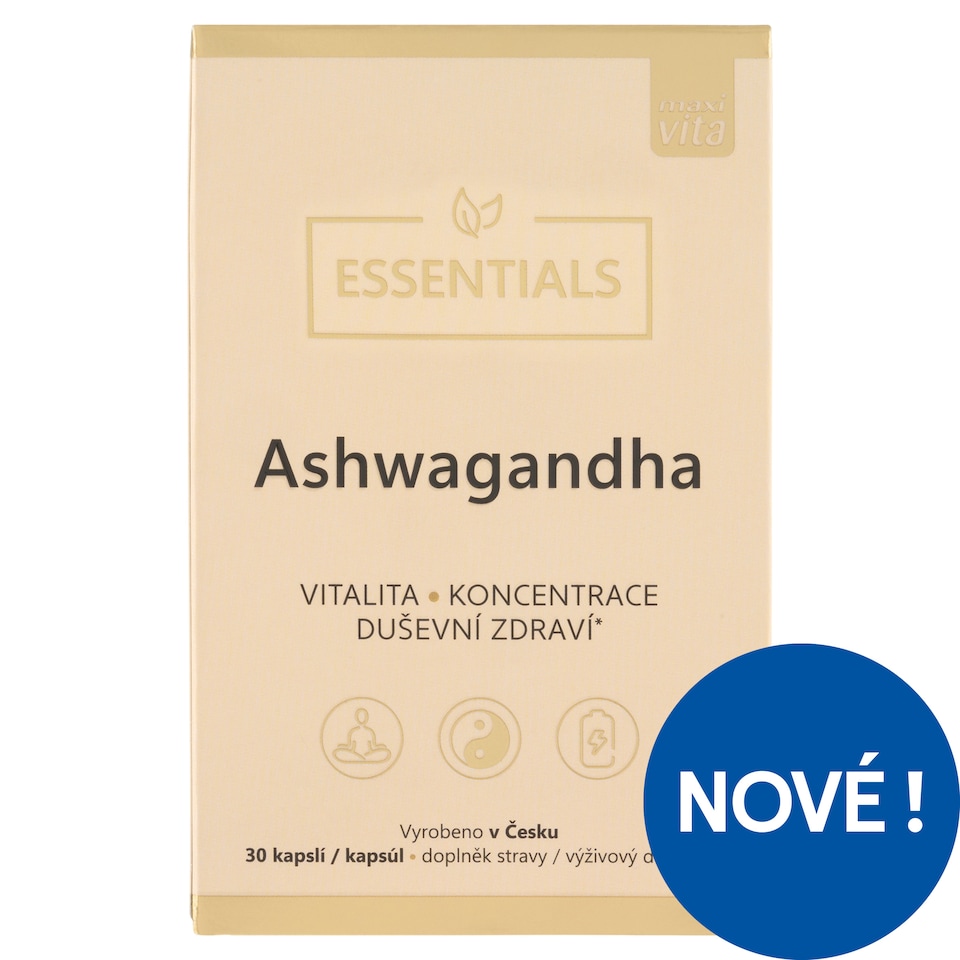 Obrázek 1 pro produkt Maxi Vita Essentials Ashwagandha doplněk stravy 30 kapslí 19,5g