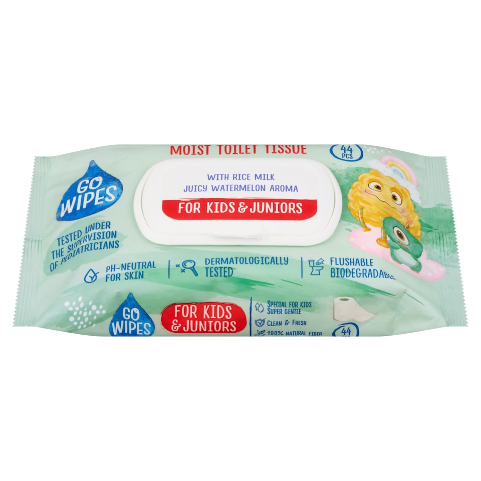 image 1 of Go Wipes Kids & Juniors Wet Toilet Paper 44 pcs