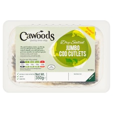 Cawoods Dry Salted Jumbo Cod Cutlets 350g