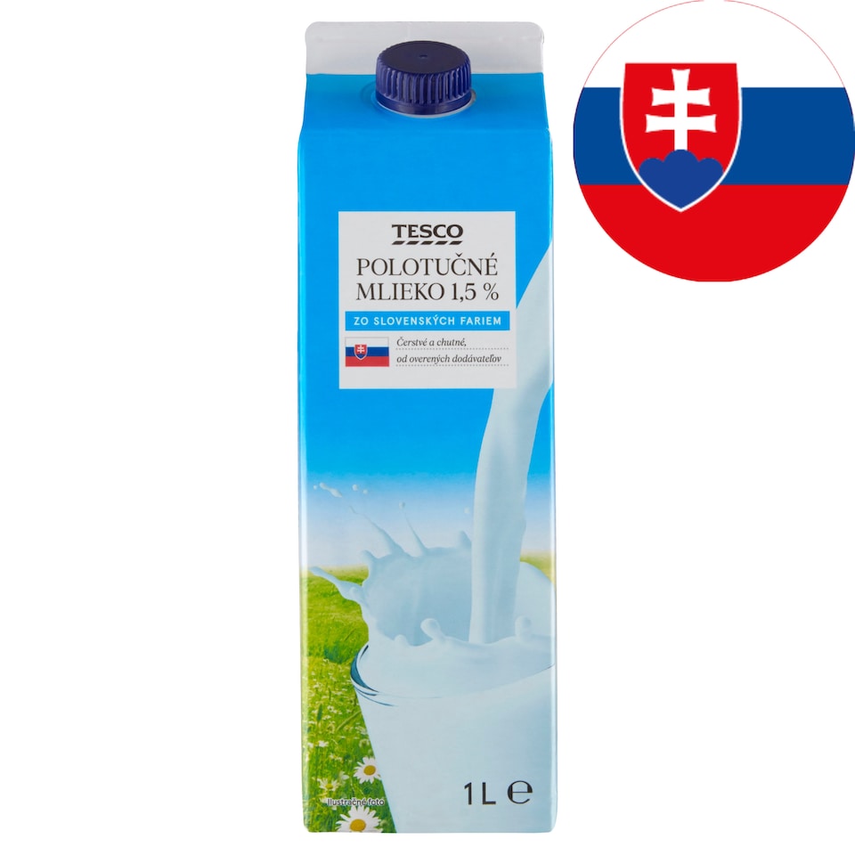 Tesco Semi-Skimmed Milk 1.5 % 1 L