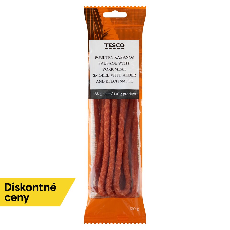 Tesco Trvanlivý tepelne opracovaný mäsový výrobok hydinovo-bravčový údený 120 g