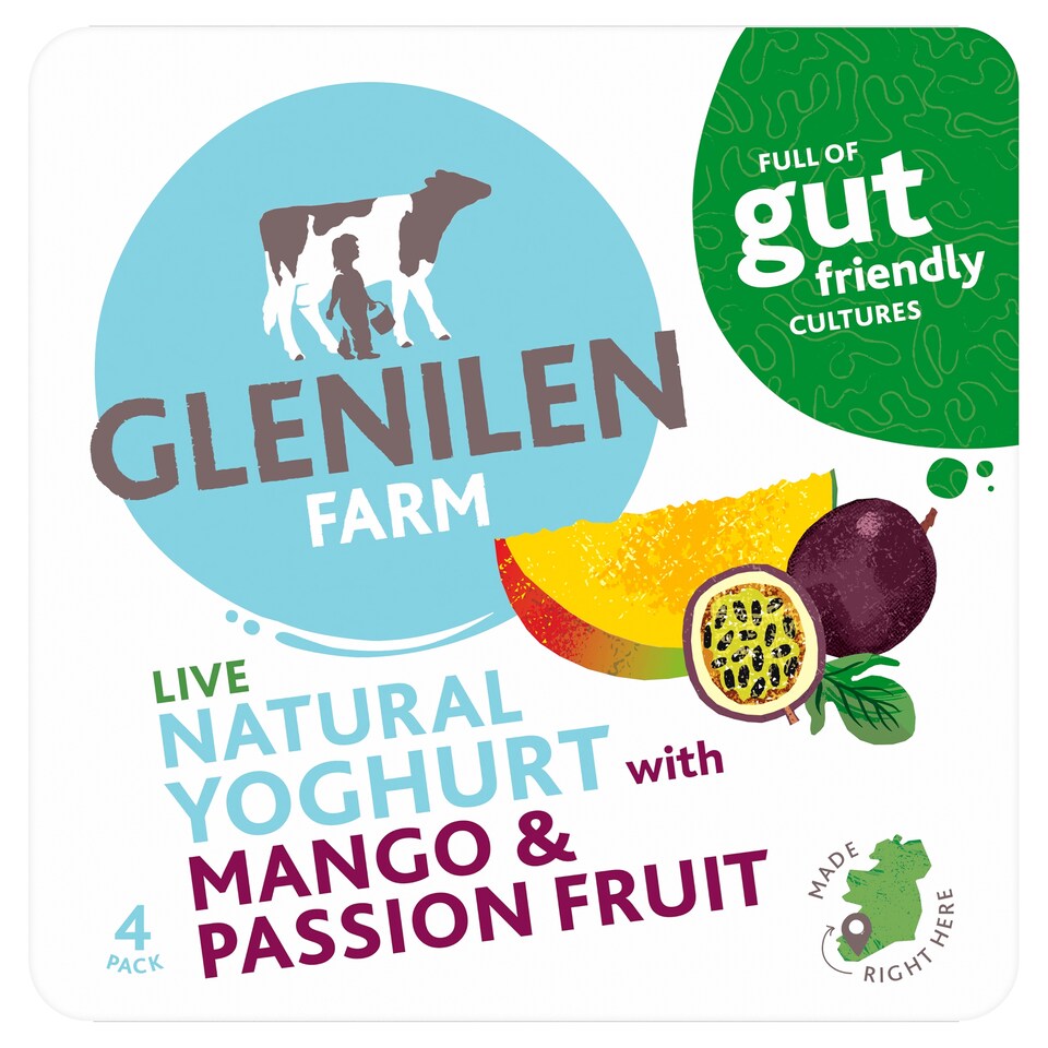 Glenilen Farm Mango And Passio Yoghurts 4X 125G