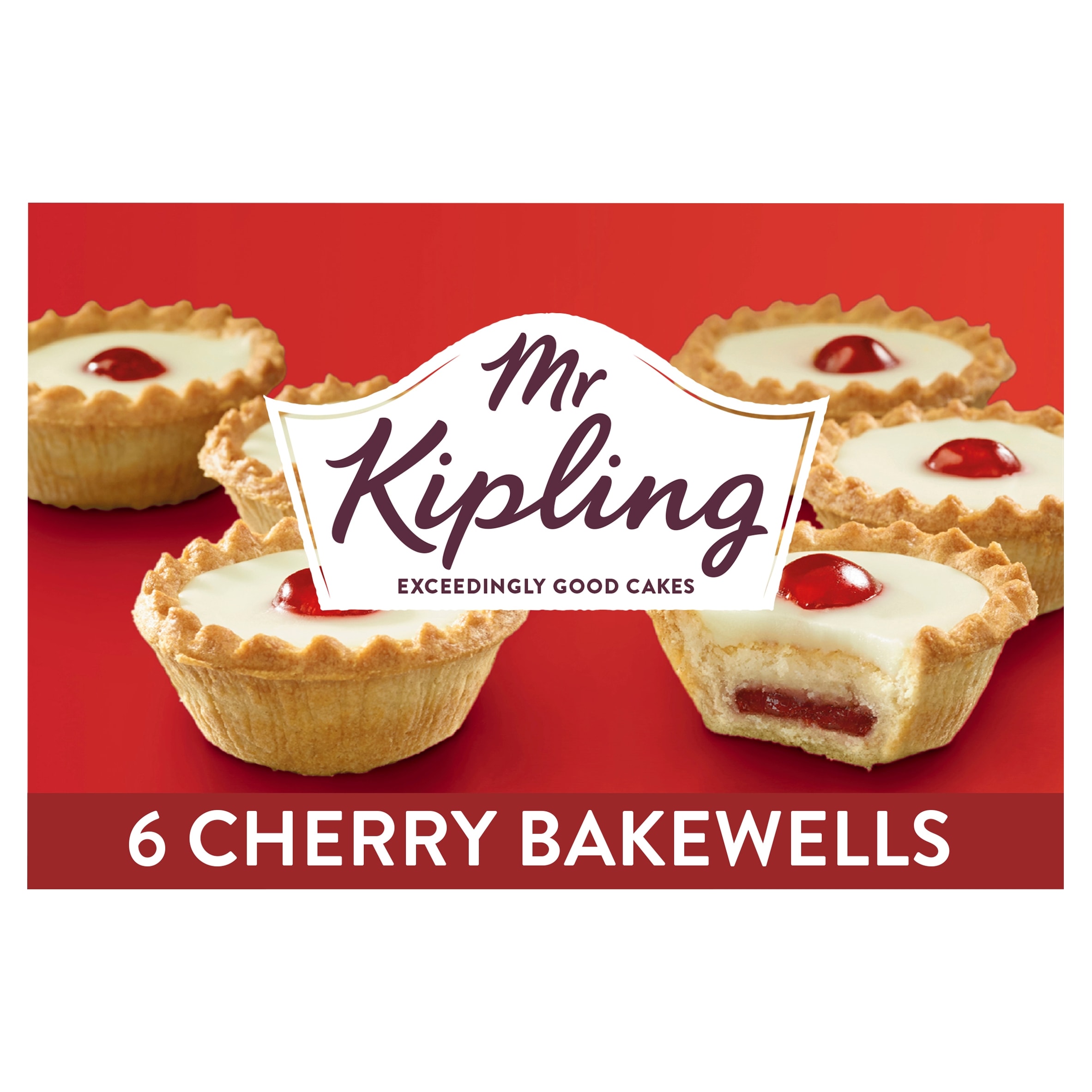 Mr Kipling Cherry Bakewell Cake Tarts 6 Pack