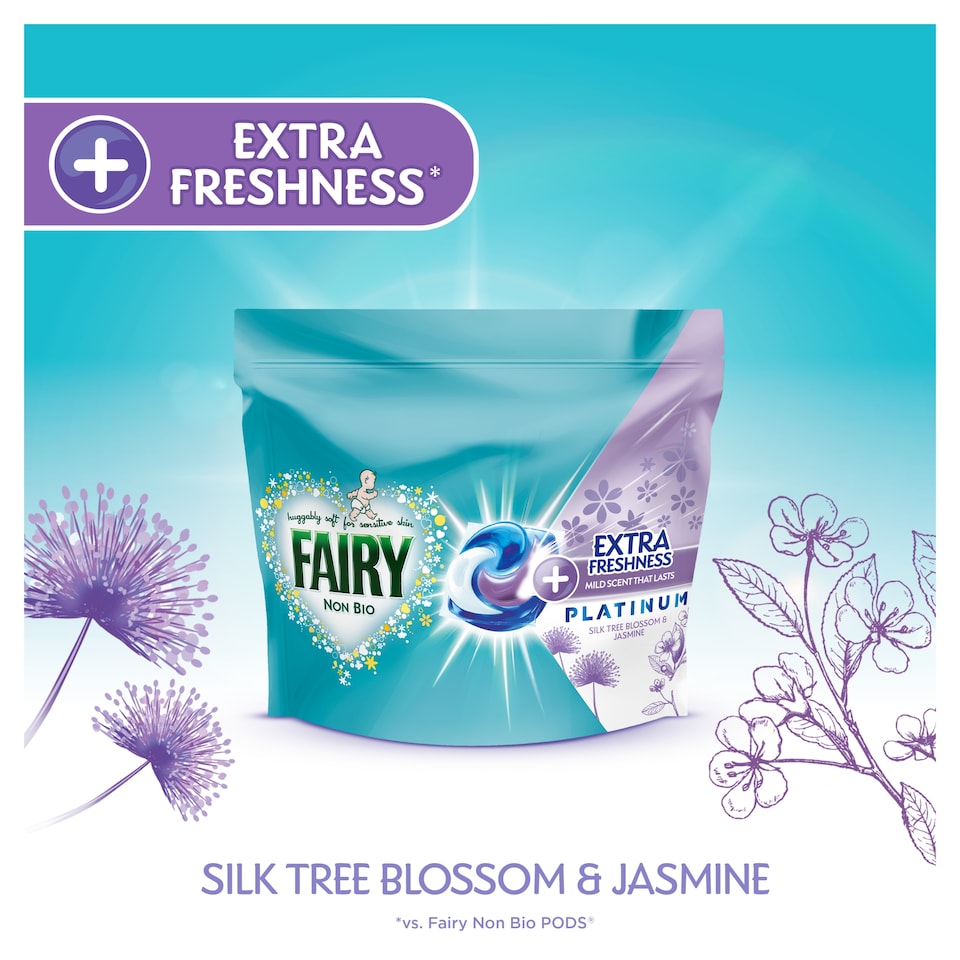 image 1 of Fairy Non Bio Washing Pods Silk Tree Blossom & Jasmine 44 Washes 1056g