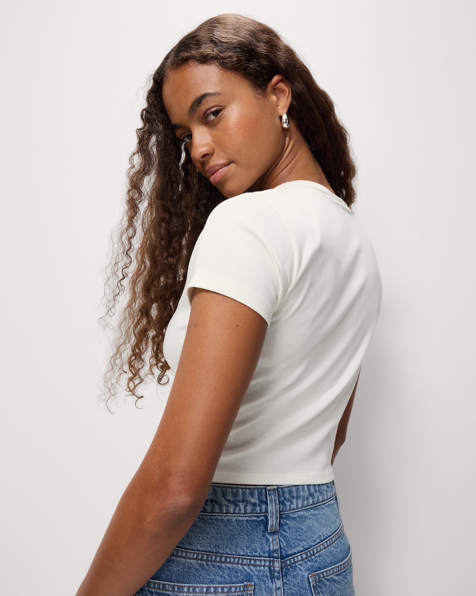 image 1 of OH ME OH MY Cotton Rich Printed T-Shirt in Cream