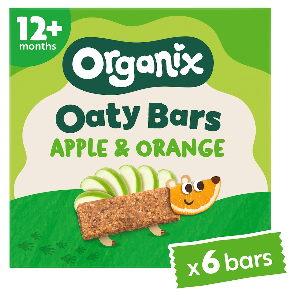 image 1 of Organix Apple & Orange Oaty Bars Organic Toddler Snacks Multipack 6x23g
