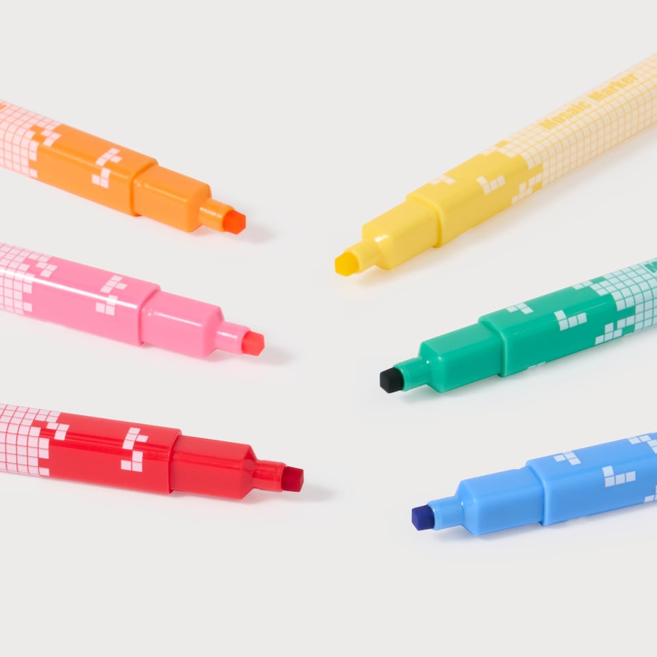 image 1 of Paperchase Dual Ended Mosaic Markers 6pk
