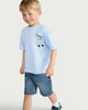image 1 of F&F Boys Pure Cotton Choco Milk T-Shirt in Blue