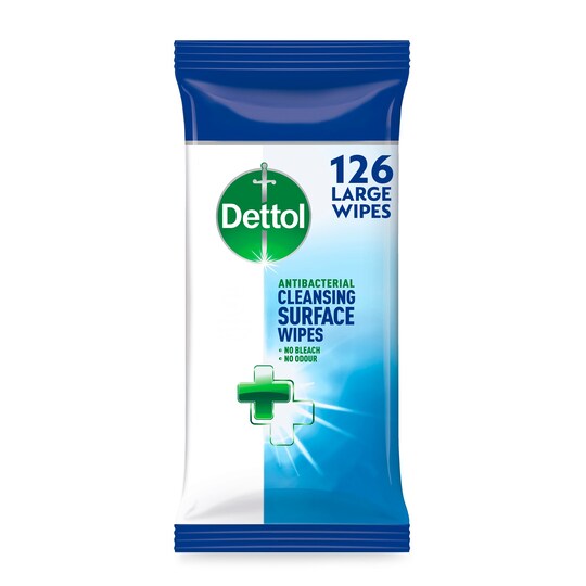 Dettol Antibacterial Cleansing Surface Wipes 126S Tesco Groceries