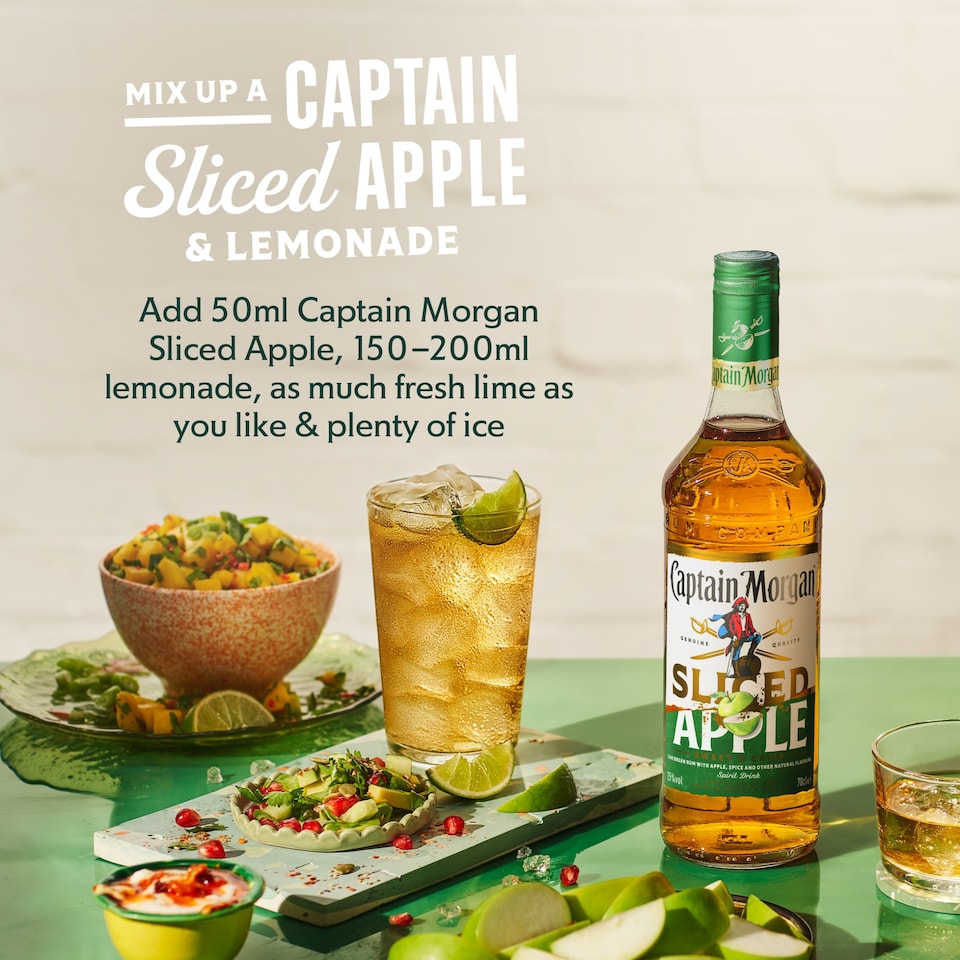 image 1 of Captain Morgan Sliced Apple Spiced Rum Based Spirit Bottle 25% 70Cl