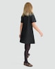 image 3 of F&F Girls Faux Leather Short Sleeved Dress in Black