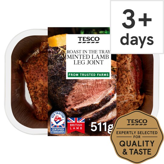Tesco Roast In Tray Minted Lamb Leg Joint 511G Tesco Groceries