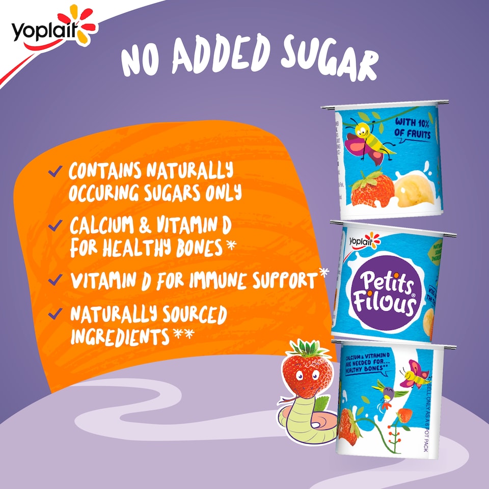 image 1 of Petits Filous No Added Sugar Fromage Frais - Strawberry & Banana 6 x 47g