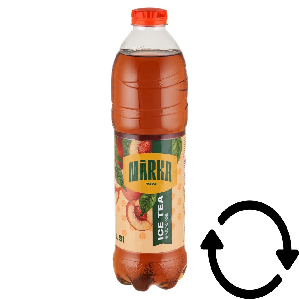 Márka őszibarackízű szénsavmentes üdítőital fekete tea kivonattal és cukorral 1,5 l