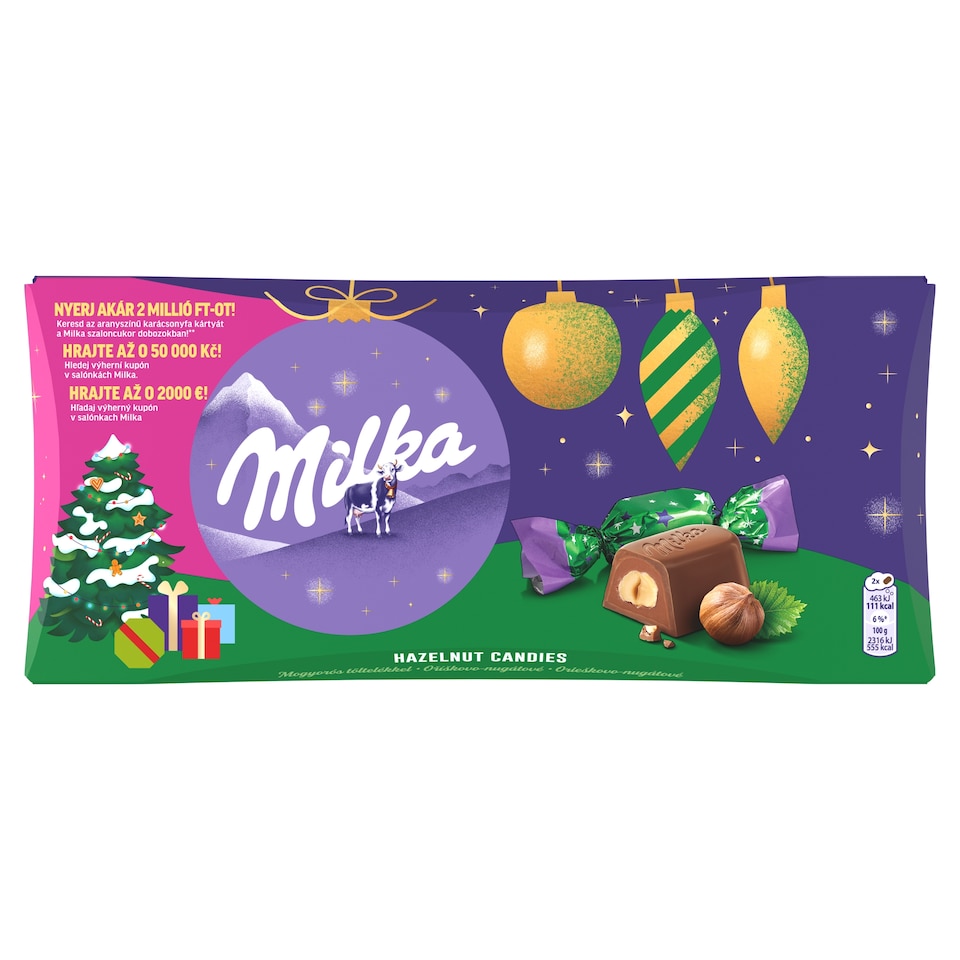Milka salónky orieškové, mliečna čokoláda, kolekcia 255 g