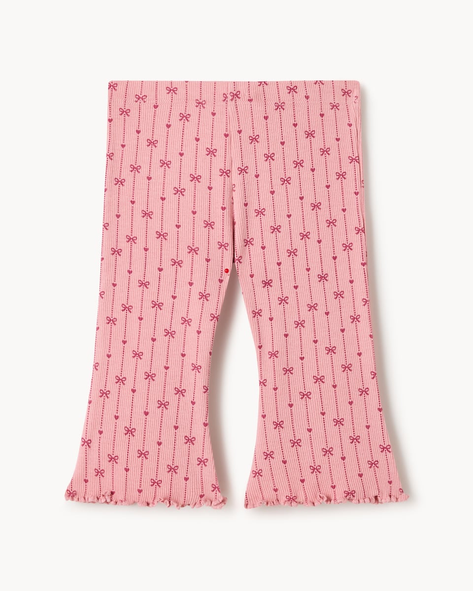 image 1 of F&F Baby 3-Pack Cotton Rich Floral Flared Leggings in Pink