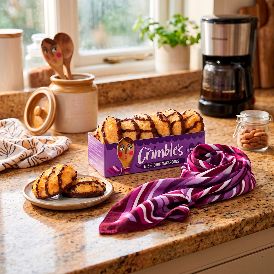 image 1 of Mrs Crimble's Gluten Free Chocolate Coconut Macaroons 6 Pack 195g
