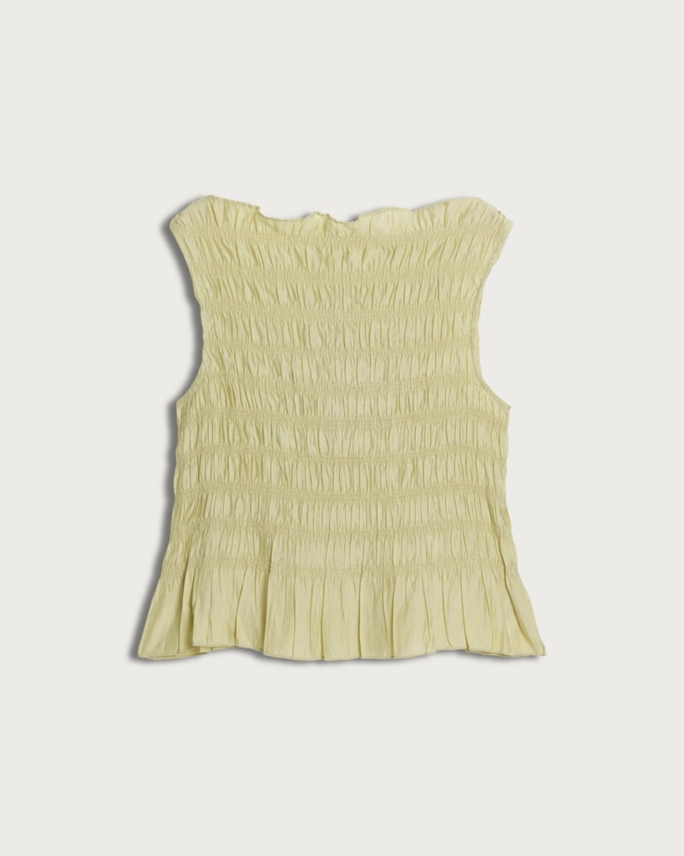 image 1 of F&F Shirred Sleeveless Top in Green
