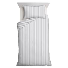F&F Home Grey Stripe Duvet Set Single