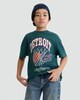 image 1 of F&F Boys Pure Cotton Slogan Short Sleeved T-Shirt in Green