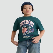 F&F Boys Pure Cotton Slogan Short Sleeved T-Shirt in Green