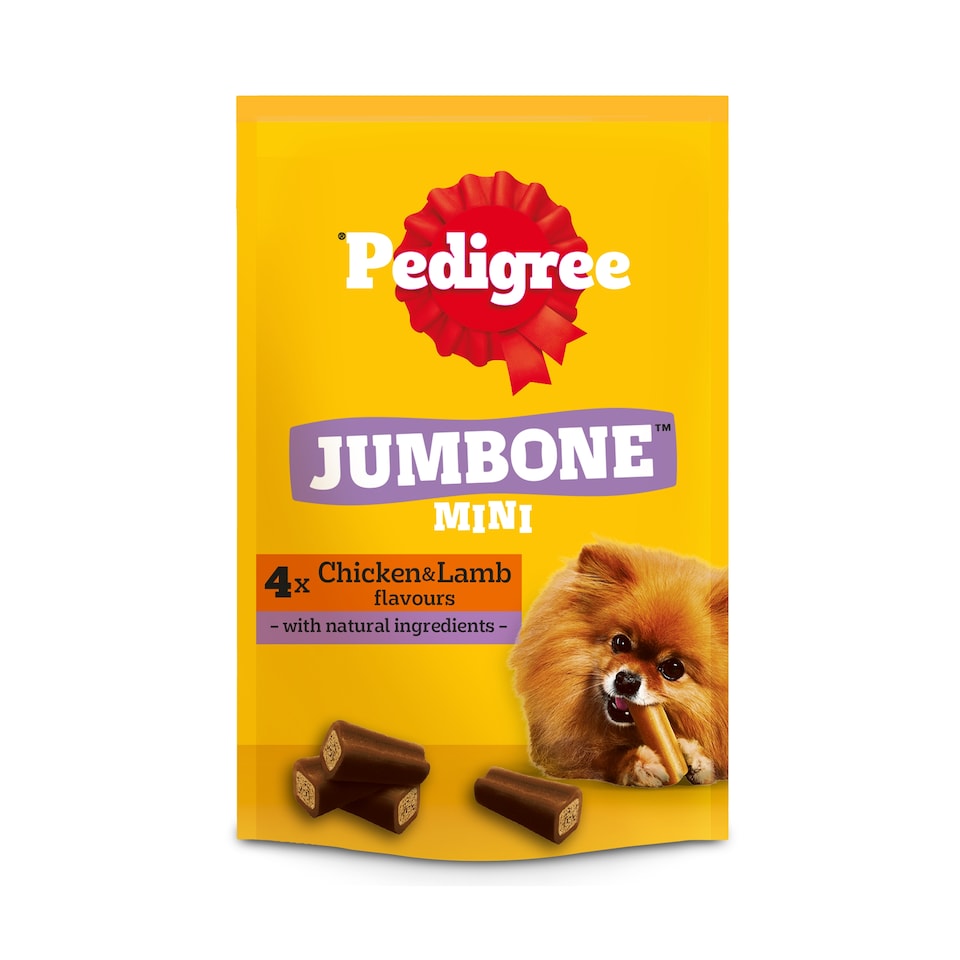 image 1 of Pedigree Jumbone Mini Small Dog Treats Chicken & Lamb 160g