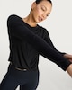 image 3 of F&F Active Long Sleeved Cross Over Top in Black
