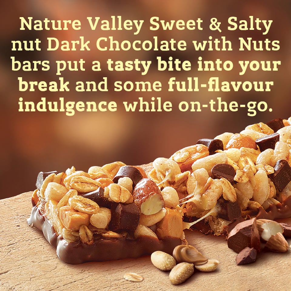 image 1 of Nature Valley Sweet & Salty Nut Dark Chocolate with Nuts Bars 4 x 30g (120g)