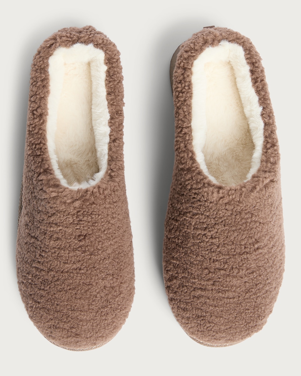 image 1 of F&F Textured Slip On Slippers in Brown