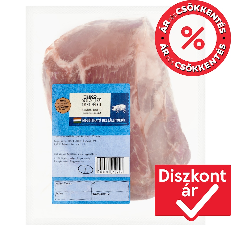 Tesco sertés tarja csont nélkül