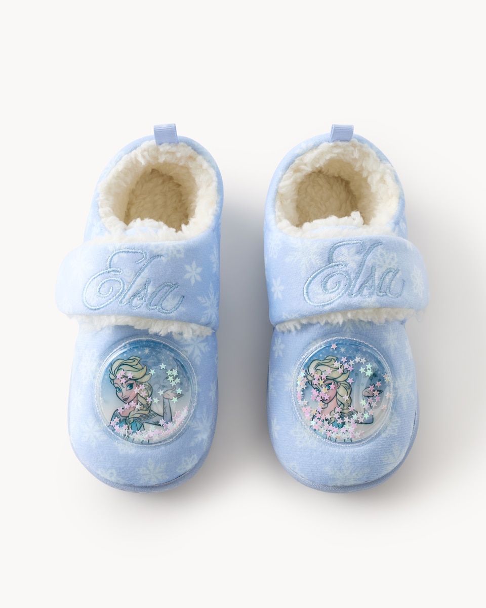 image 1 of Disney Frozen Elsa Cupsole Slippers in Blue
