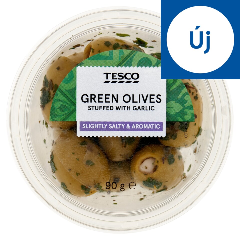 Tesco Green Olives Stuffed with Garlic 90 g