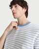 image 1 of F&F Cotton Rich Heavyweight Stripe Print Short Sleeved T-Shirt in Blue
