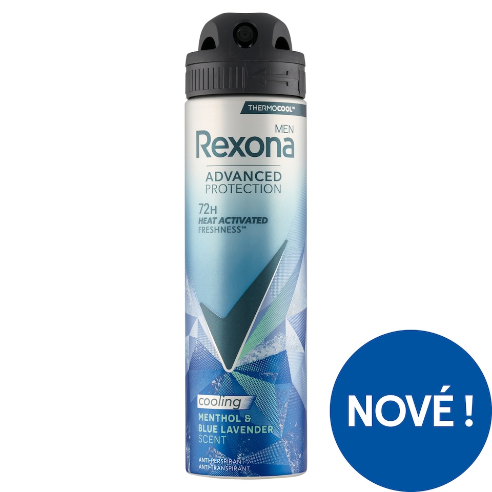 Obrázek 1 pro produkt Rexona Men Thermocool Menthol & Blue Lavender antiperspirant sprej 150ml