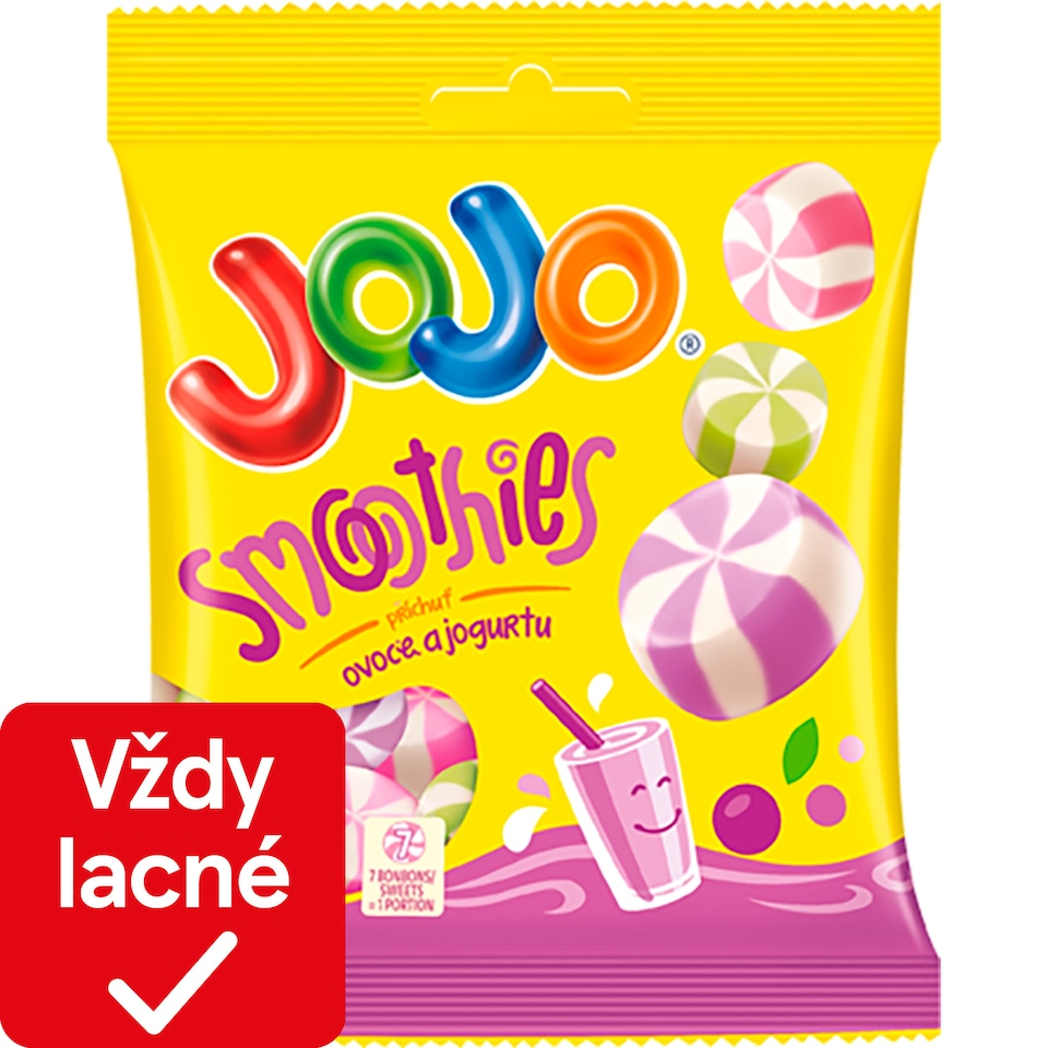 obrázok 1 z JOJO Smoothies želé cukríky s jogurtovo-ovocnými príchuťami 80 g