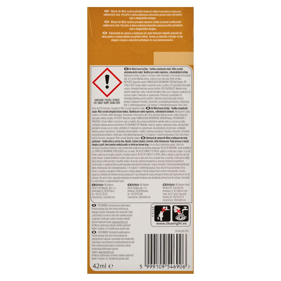 image 1 of Air Wick Reed Diffuser Sweet Vanilla & Shea Butter 42ml
