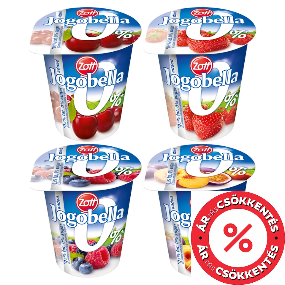 Zott Jogobella 0% élőflórás, sovány joghurt édesítőszerekkel 150 g