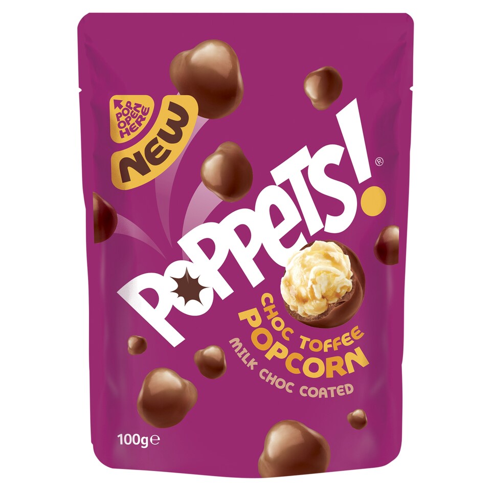 Poppets Milk Chocolate Coated Toffee Popcorn 100G