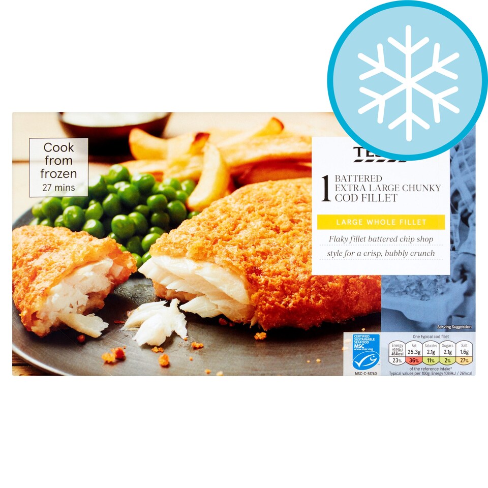 Tesco Extra Large Chunky Cod Fillet 200G
