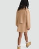 image 3 of F&F Girls Faux Suede Button Up Jacket in Brown